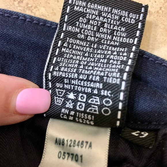 LN 7 FOR MANKIND MID RISE ANKLE SKINNY JEANS. DARK BLUE. - Picture 12 of 12